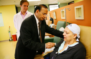 Dr Chawla with Chemo patient